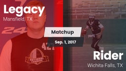 Matchup: Legacy  vs. Rider  2017