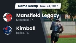 Recap: Mansfield Legacy  vs. Kimball  2017
