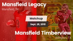 Matchup: Mansfield Legacy vs. Mansfield Timberview  2018