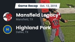 Recap: Mansfield Legacy  vs. Highland Park  2018
