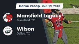 Recap: Mansfield Legacy  vs. Wilson  2018