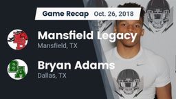 Recap: Mansfield Legacy  vs. Bryan Adams  2018