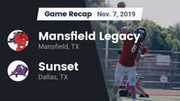 Recap: Mansfield Legacy  vs. Sunset  2019