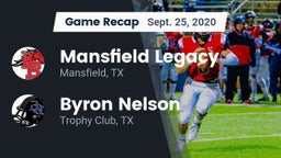 Recap: Mansfield Legacy  vs. Byron Nelson  2020