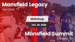 Matchup: Mansfield Legacy vs. Mansfield Summit  2020