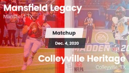 Matchup: Mansfield Legacy vs. Colleyville Heritage  2020