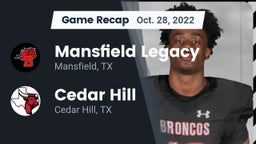 Recap: Mansfield Legacy  vs. Cedar Hill  2022