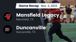 Recap: Mansfield Legacy  vs. Duncanville  2022