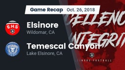 Recap: Elsinore  vs. Temescal Canyon  2018