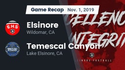 Recap: Elsinore  vs. Temescal Canyon  2019