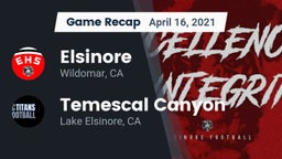 Recap: Elsinore  vs. Temescal Canyon  2021