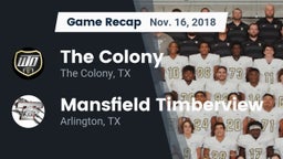 Recap: The Colony  vs. Mansfield Timberview  2018