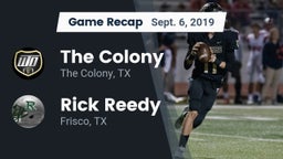 Recap: The Colony  vs. Rick Reedy  2019