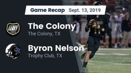 Recap: The Colony  vs. Byron Nelson  2019