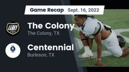 Recap: The Colony  vs. Centennial  2022