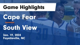 Cape Fear  vs South View 	 Game Highlights - Jan. 19, 2024