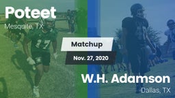 Matchup: Poteet  vs. W.H. Adamson  2020