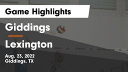 Giddings  vs Lexington  Game Highlights - Aug. 23, 2022