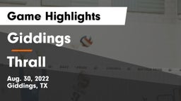 Giddings  vs Thrall Game Highlights - Aug. 30, 2022