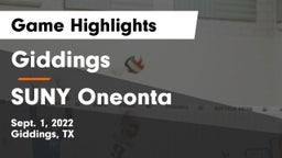 Giddings  vs SUNY Oneonta Game Highlights - Sept. 1, 2022