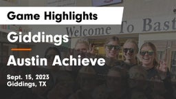 Giddings  vs Austin Achieve Game Highlights - Sept. 15, 2023
