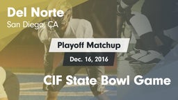 Matchup: Del Norte High vs. CIF State Bowl Game 2016