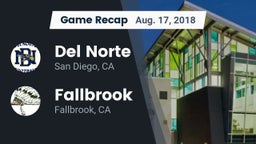 Recap: Del Norte  vs. Fallbrook  2018