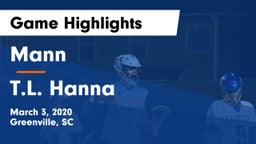 Mann  vs T.L. Hanna  Game Highlights - March 3, 2020