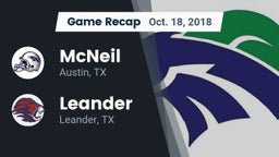 Recap: McNeil  vs. Leander  2018