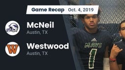 Recap: McNeil  vs. Westwood  2019