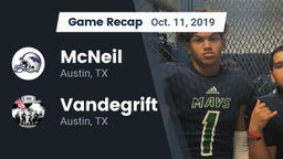 Recap: McNeil  vs. Vandegrift  2019