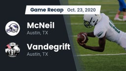Recap: McNeil  vs. Vandegrift  2020
