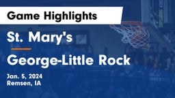 St. Mary's  vs George-Little Rock  Game Highlights - Jan. 5, 2024