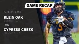 Recap: Klein Oak  vs. Cypress Creek  2016