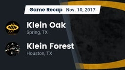 Recap: Klein Oak  vs. Klein Forest  2017