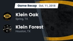 Recap: Klein Oak  vs. Klein Forest  2018