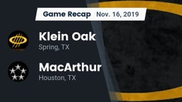 Recap: Klein Oak  vs. MacArthur  2019