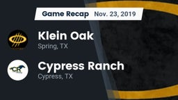 Recap: Klein Oak  vs. Cypress Ranch  2019