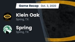 Recap: Klein Oak  vs. Spring  2020