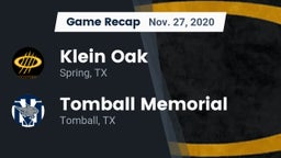 Recap: Klein Oak  vs. Tomball Memorial  2020