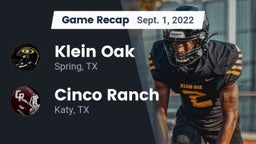 Recap: Klein Oak  vs. Cinco Ranch  2022