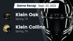 Recap: Klein Oak  vs. Klein Collins  2022