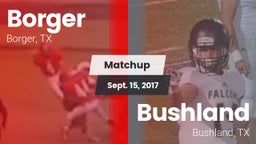 Matchup: Borger  vs. Bushland  2017