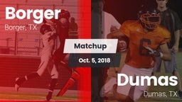 Matchup: Borger  vs. Dumas  2018