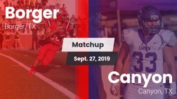 Matchup: Borger  vs. Canyon  2019
