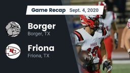 Recap: Borger  vs. Friona  2020
