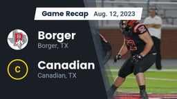Recap: Borger  vs. Canadian  2023