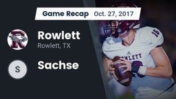 Recap: Rowlett  vs. Sachse 2017