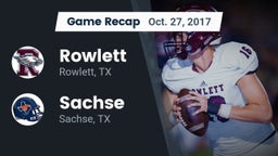 Recap: Rowlett  vs. Sachse  2017