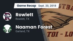 Recap: Rowlett  vs. Naaman Forest  2018